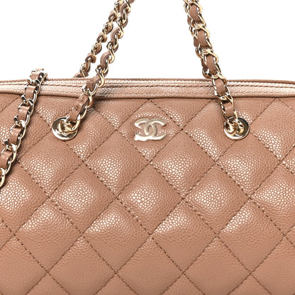 Quilted Caviar Clutch Bag - Brown