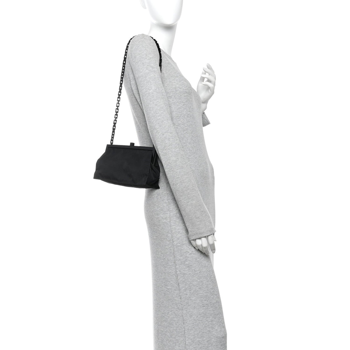 Nylon Shoulder Bag - Black
