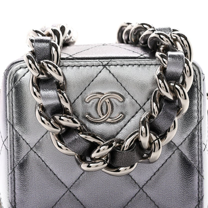Quilted Lambskin Clutch Bag - Black