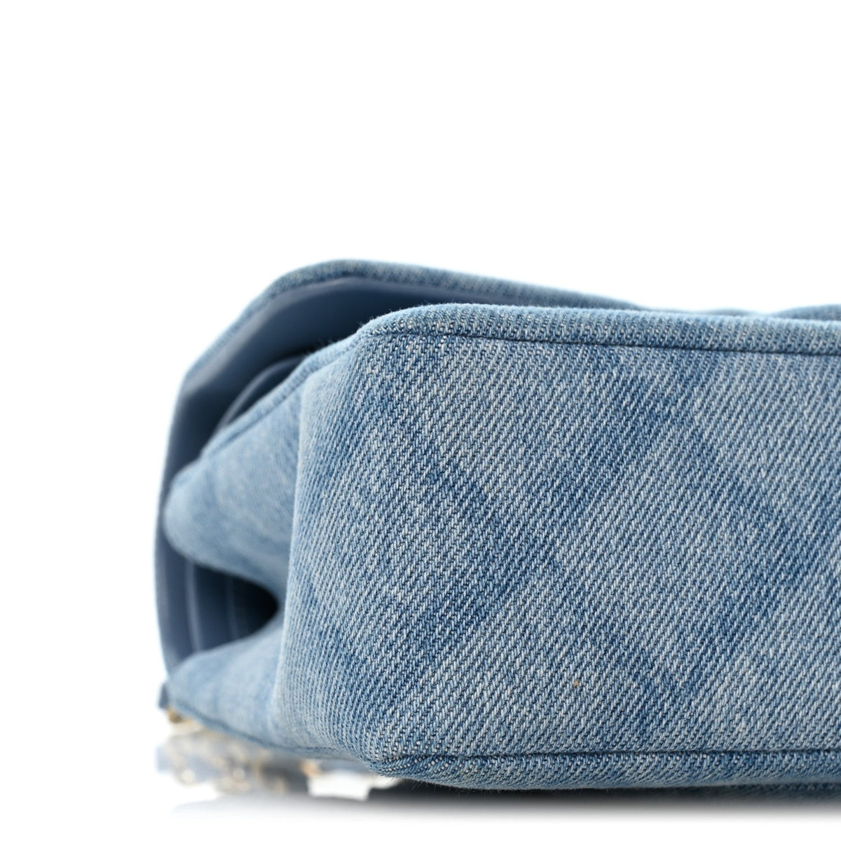 Small Quilted Flap Shoulder Bag - Light Blue