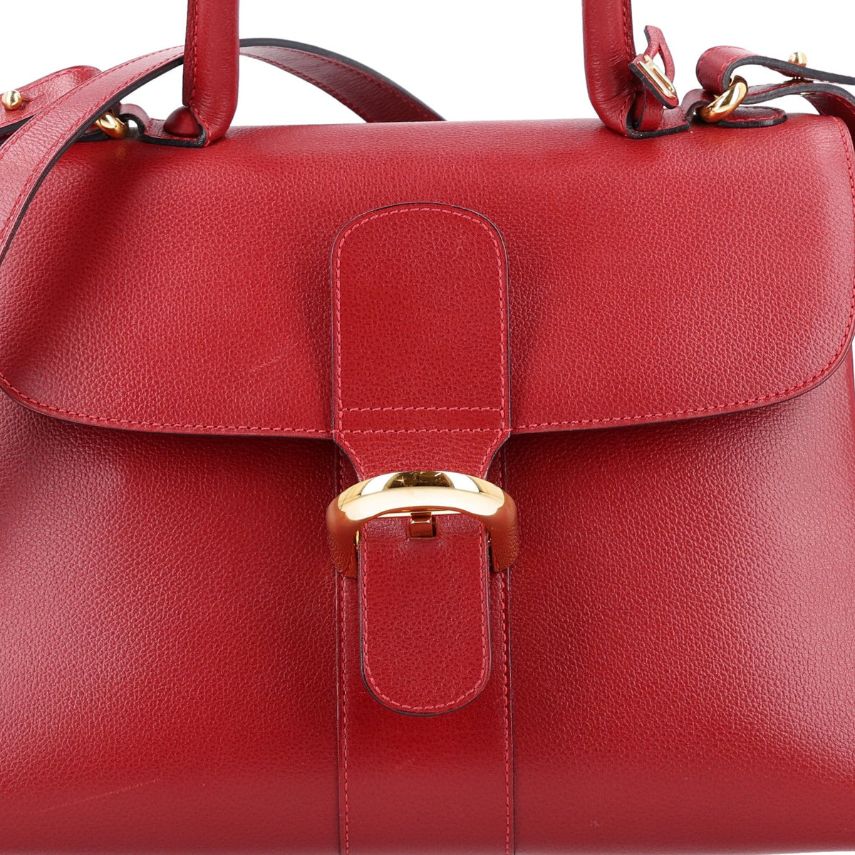 Calfskin Satchel Bag - Red