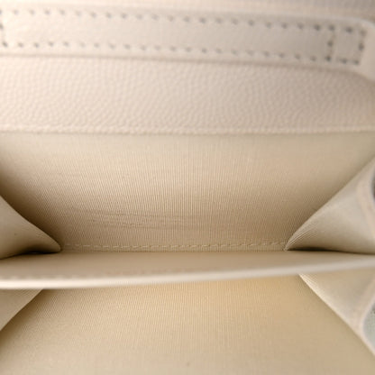 Quilted Caviar Clutch Bag - White