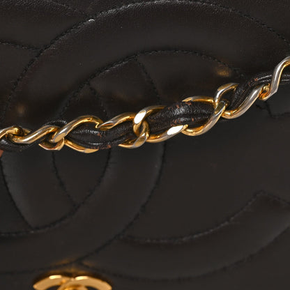 Maxi Quilted Lambskin Flap Shoulder Bag - Brown