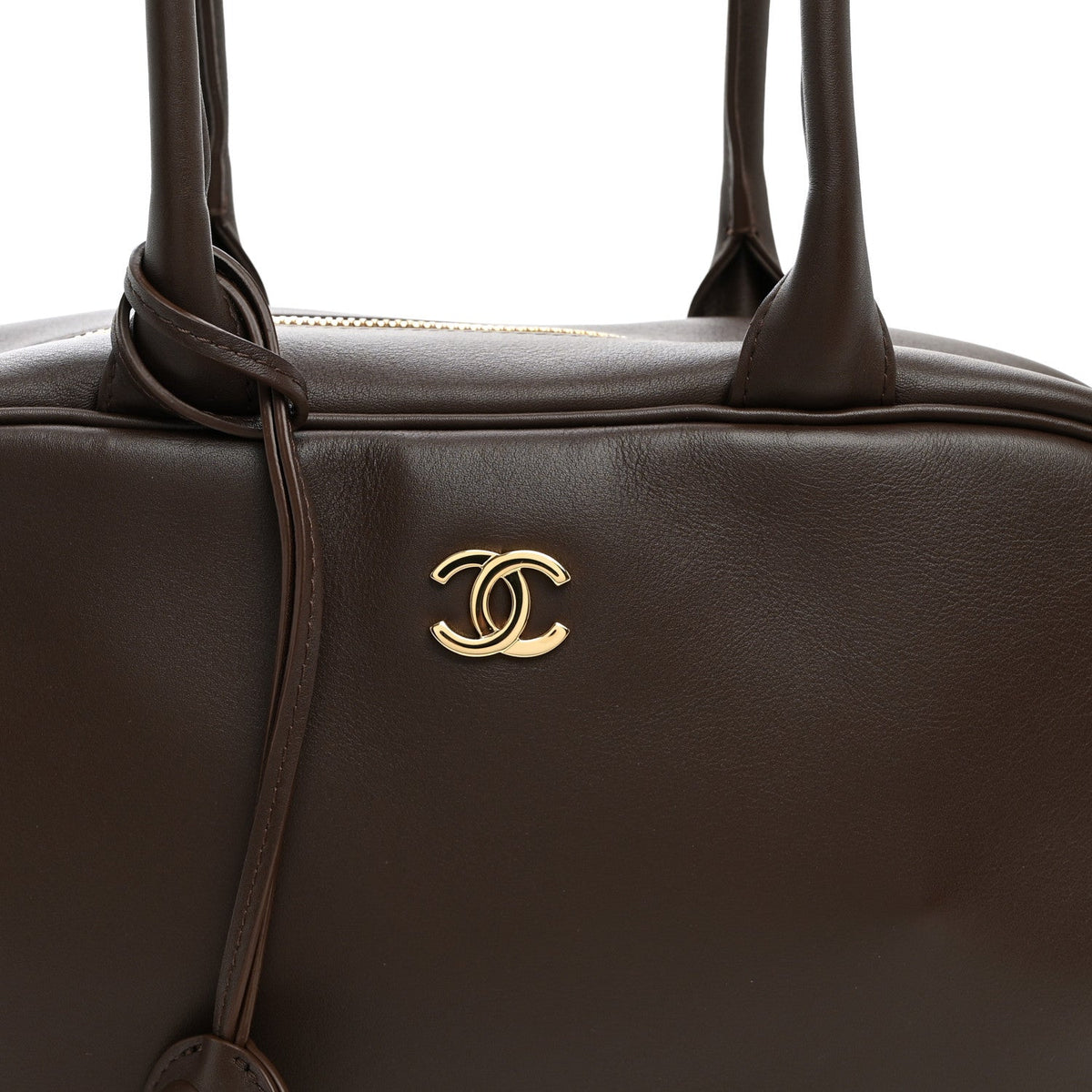 Large Calfskin Handbag - Brown