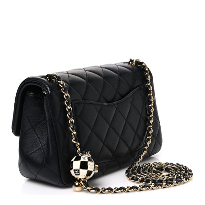 Mini Quilted Lambskin Flap Shoulder Bag - Tan
