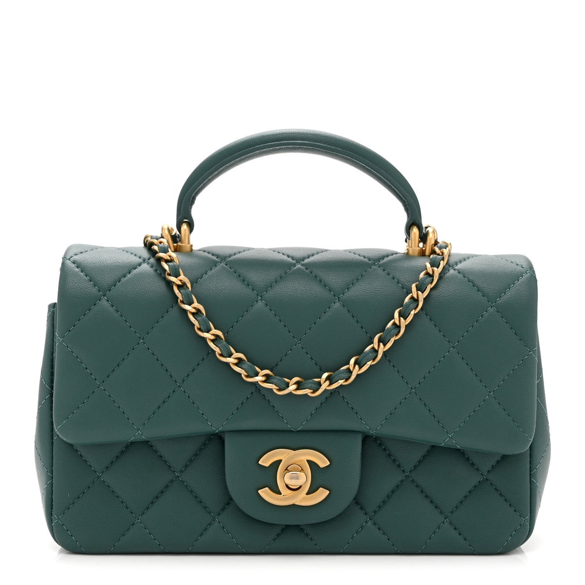 Mini Quilted Lambskin Flap Shoulder Bag - Tan
