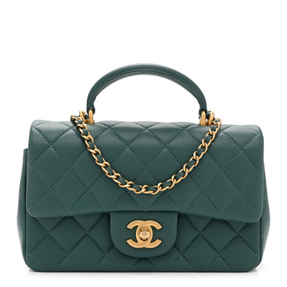 Mini Quilted Lambskin Flap Shoulder Bag - Tan