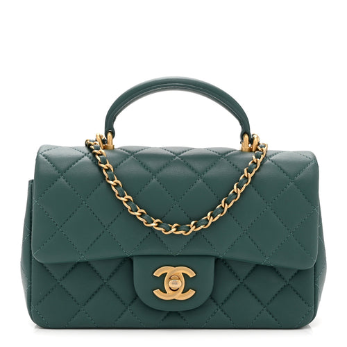 Mini Quilted Lambskin Flap Shoulder Bag - Tan