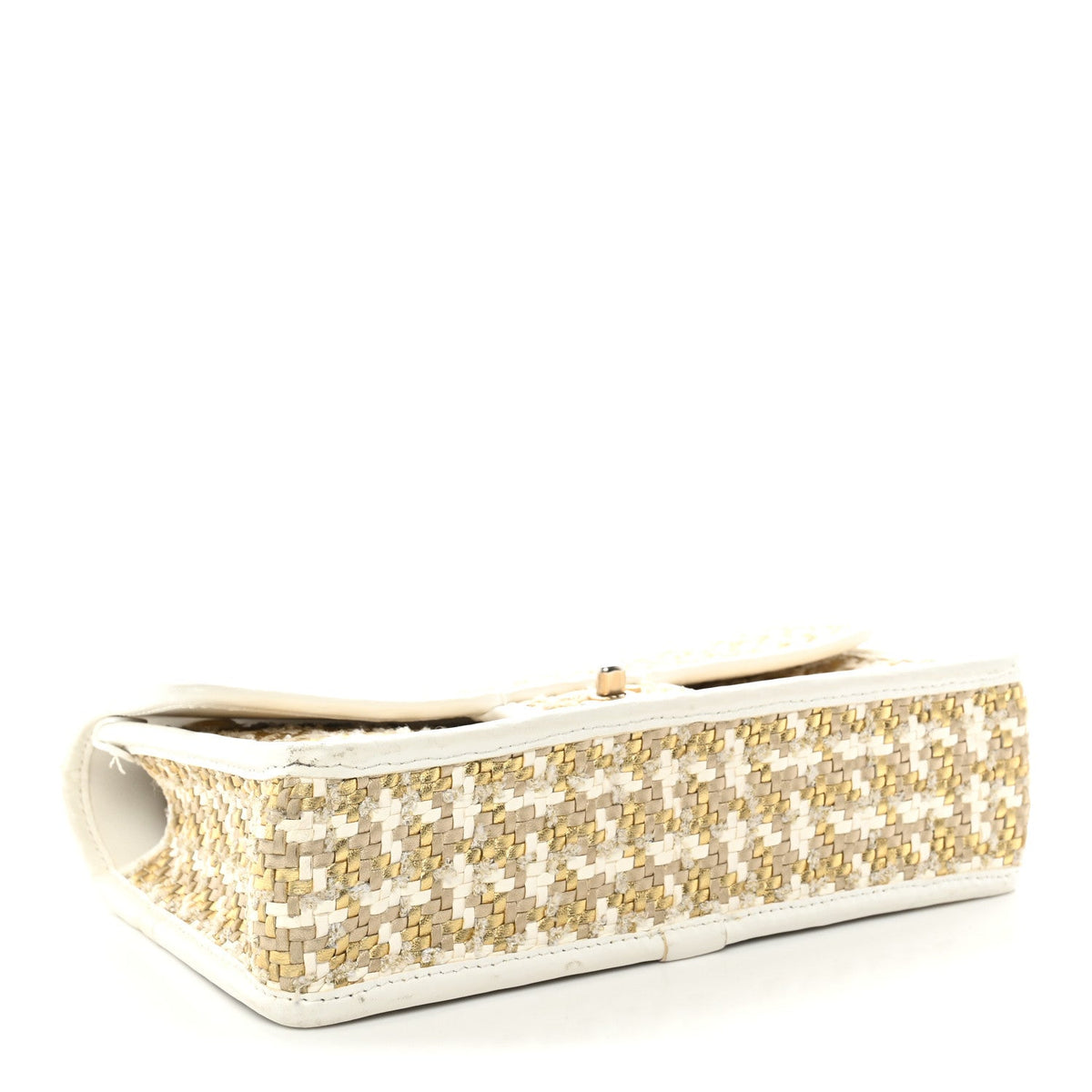 Lambskin Flap Shoulder Bag - Gold