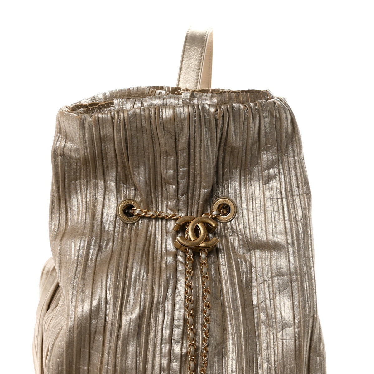 Small Calfskin Backpack - Gold