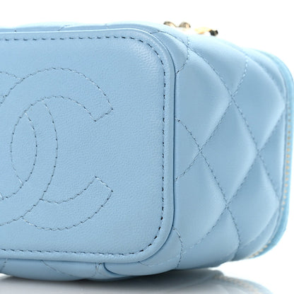 Mini Quilted Lambskin Handbag - Blue