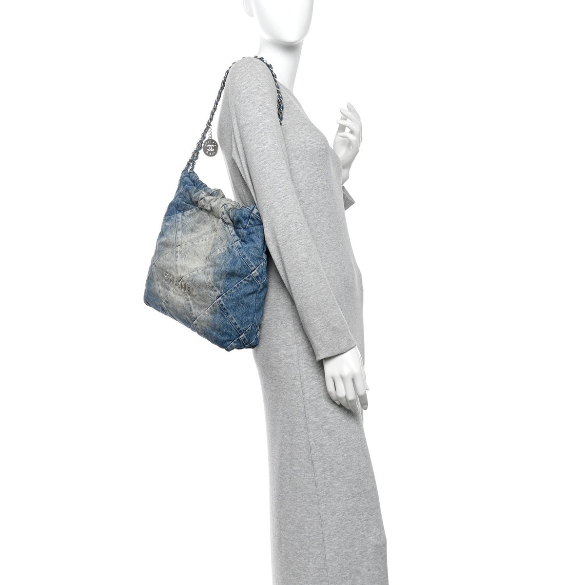 Small Quilted Handbag - Blue
