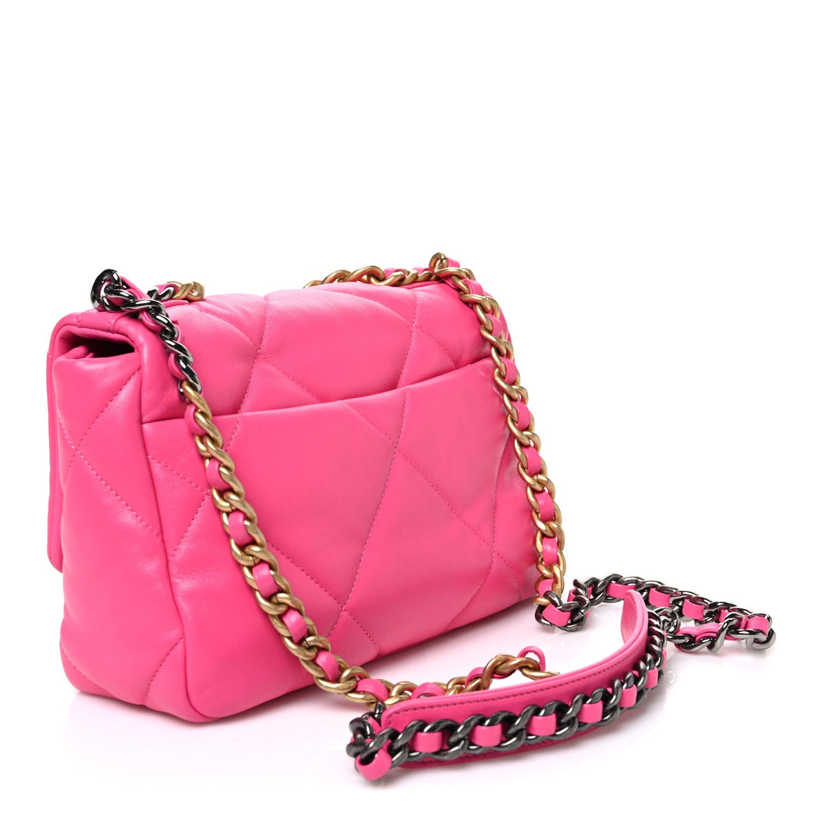 Medium Quilted Lambskin Flap Shoulder Bag - Pink
