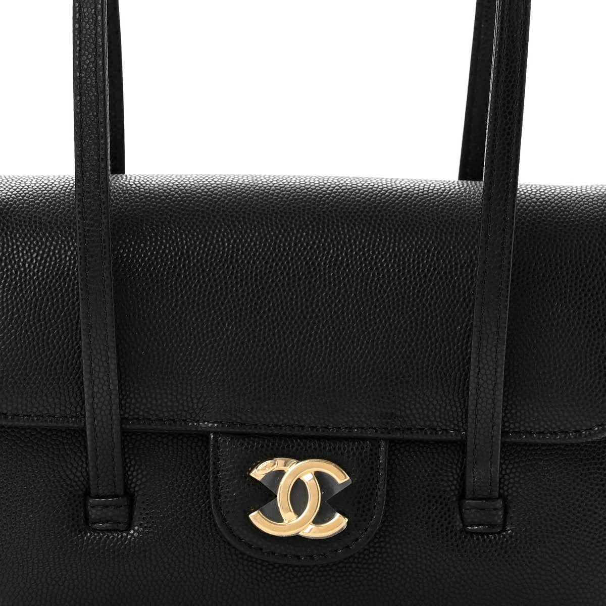 Mini Caviar Shoulder Bag - Black