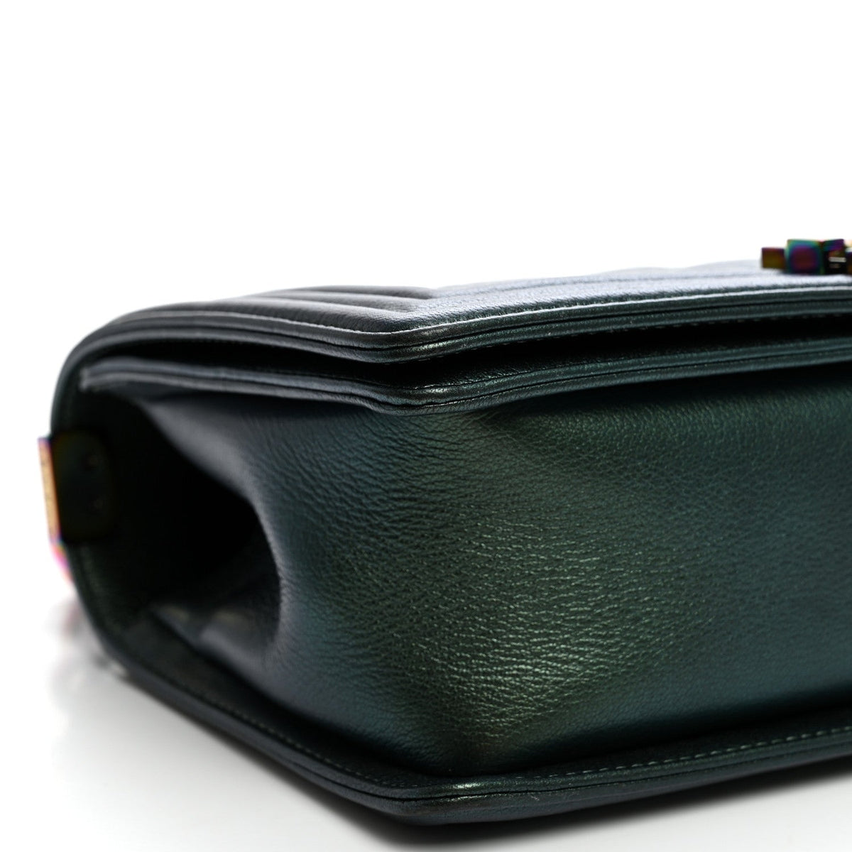 Medium Quilted Goatskin Flap Shoulder Bag - Green