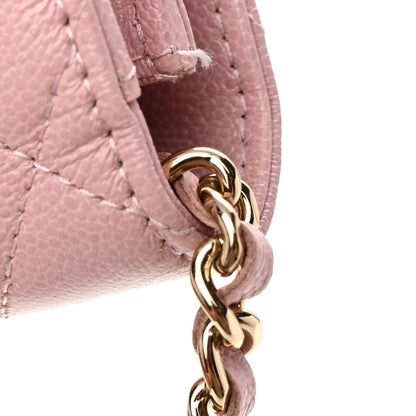 Quilted Caviar Wallet Bag - Pink