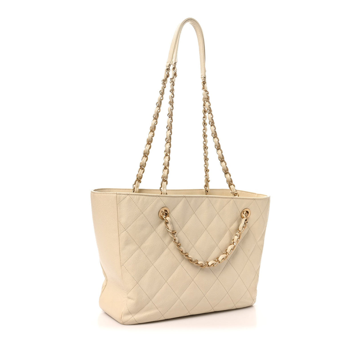 Small Quilted Caviar Tote Bag