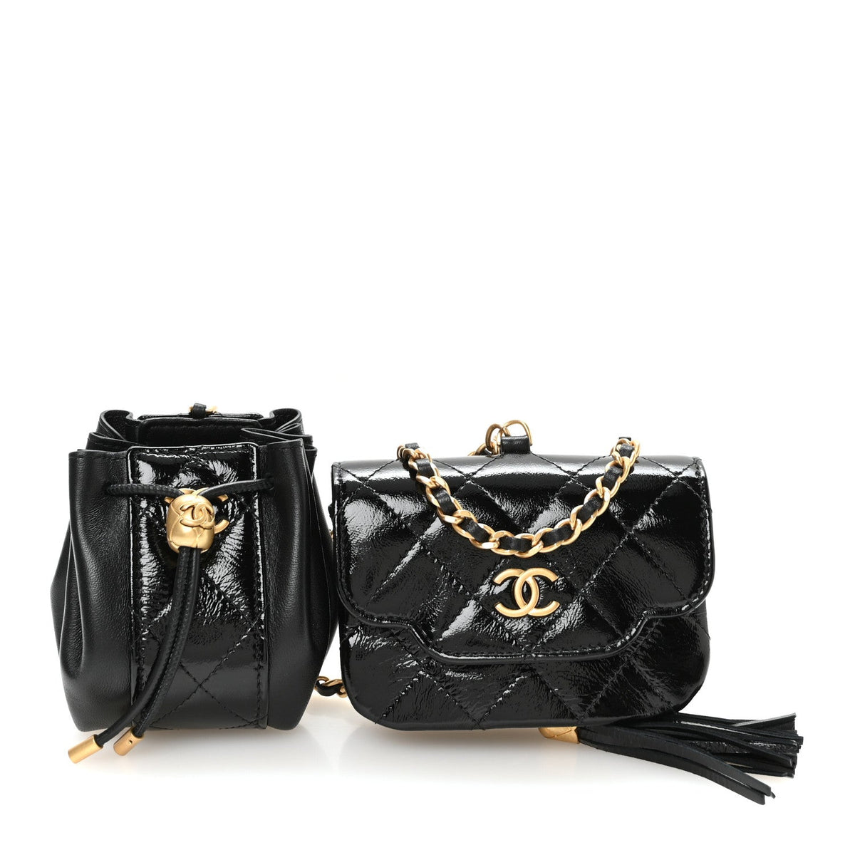Quilted Lambskin Clutch Bag - Black
