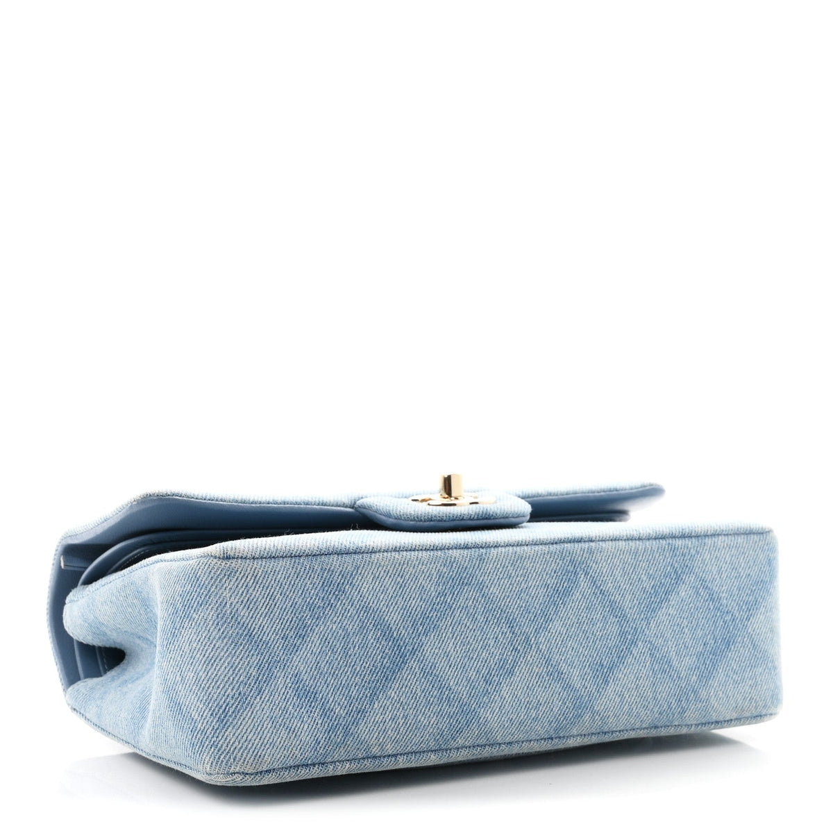 Small Quilted Flap Shoulder Bag - Light Blue