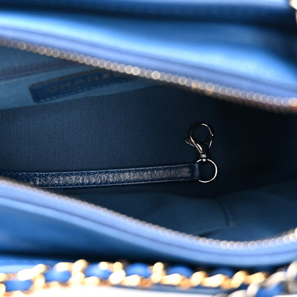 Small Quilted Calfskin Hobo Bag - Blue