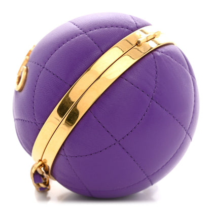Lambskin Clutch Bag - Purple