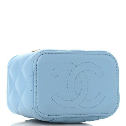 Mini Quilted Lambskin Handbag - Blue