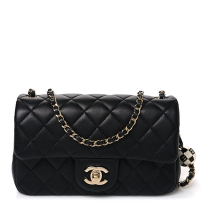 Mini Quilted Lambskin Flap Shoulder Bag - Tan