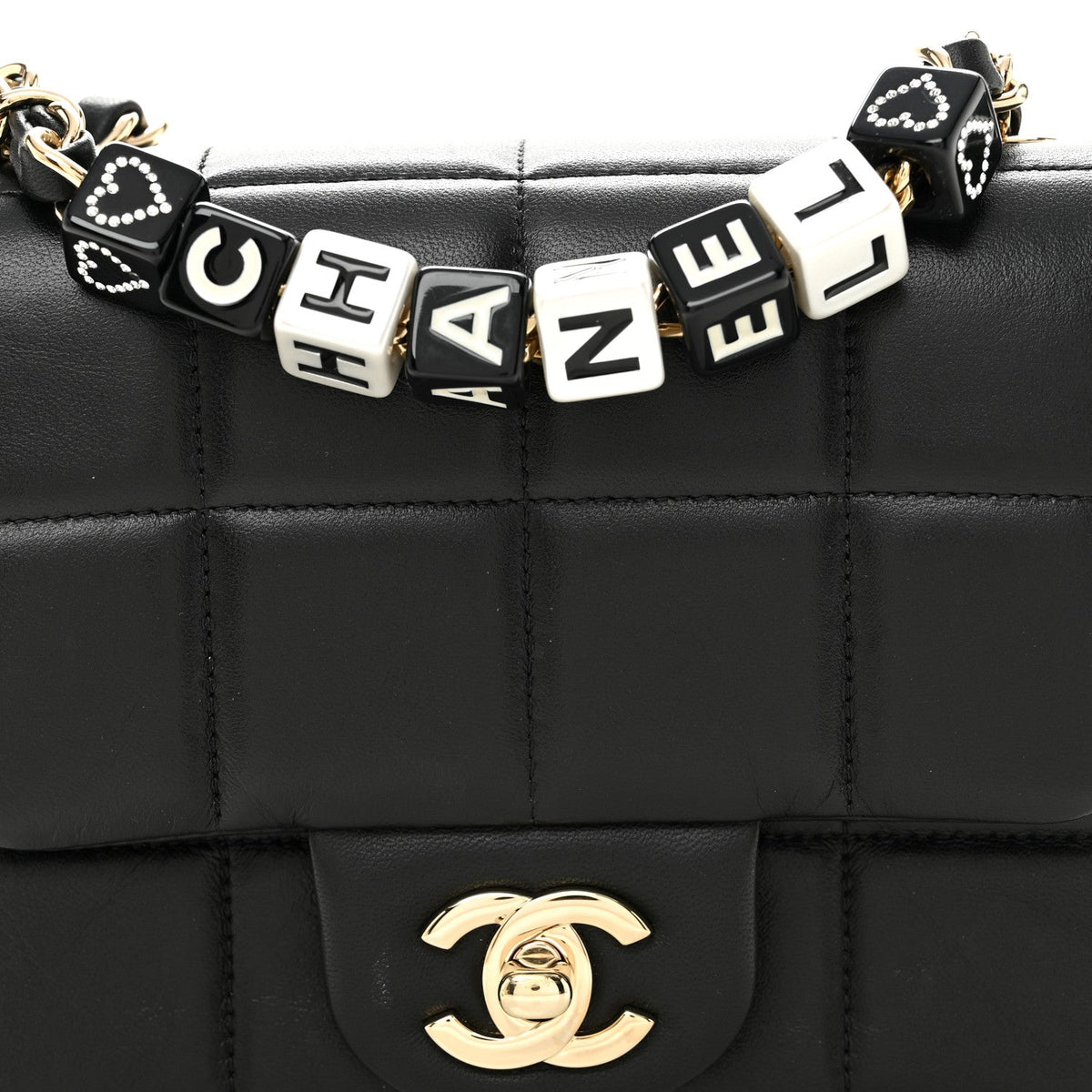 Mini Quilted Lambskin Flap Shoulder Bag - Black