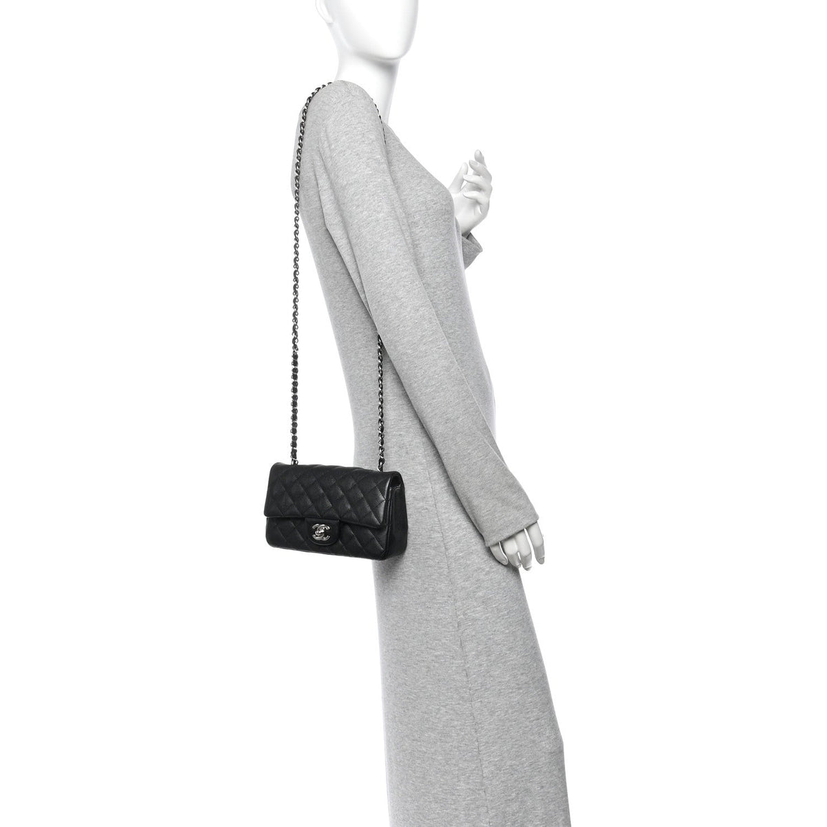 Mini Quilted Caviar Flap Shoulder Bag - Tan