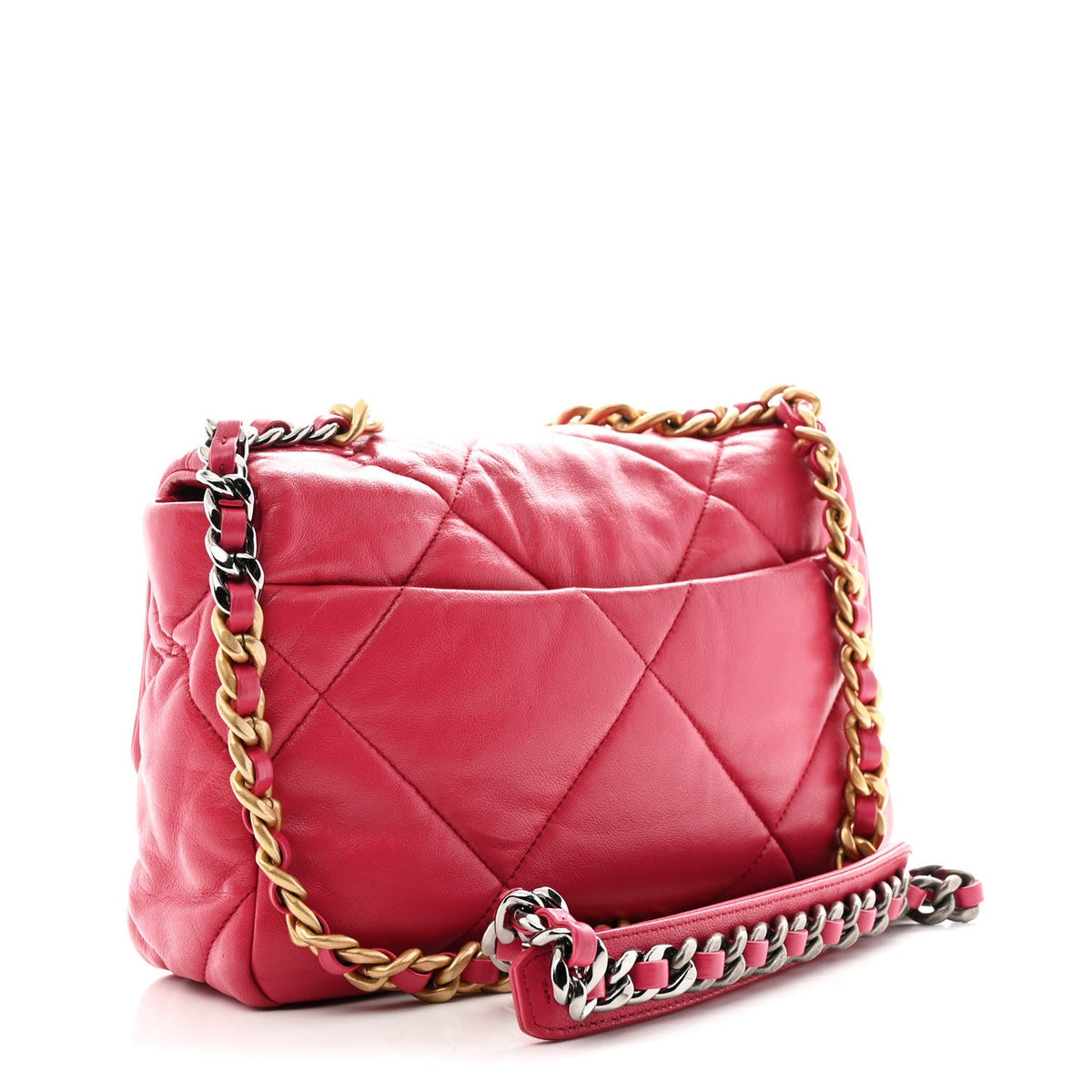 Medium Quilted Lambskin Flap Shoulder Bag - Pink