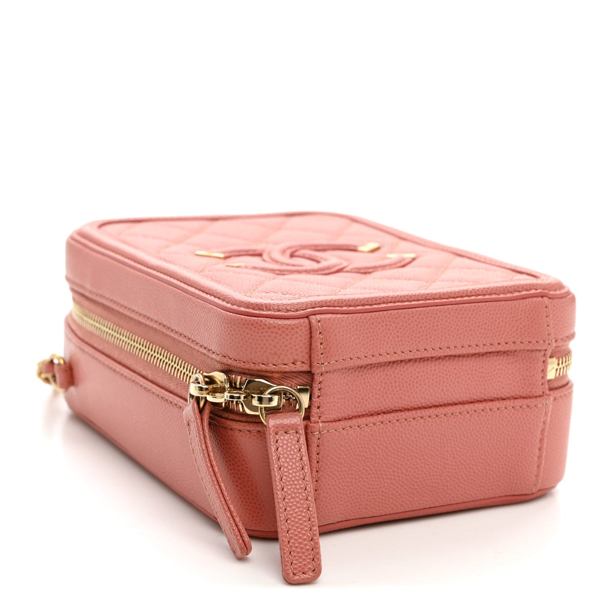 Quilted Caviar Handbag - Pink