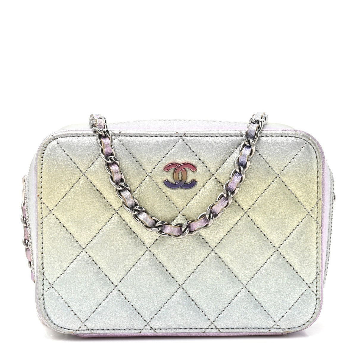 Quilted Calfskin Crossbody Bag - Blue