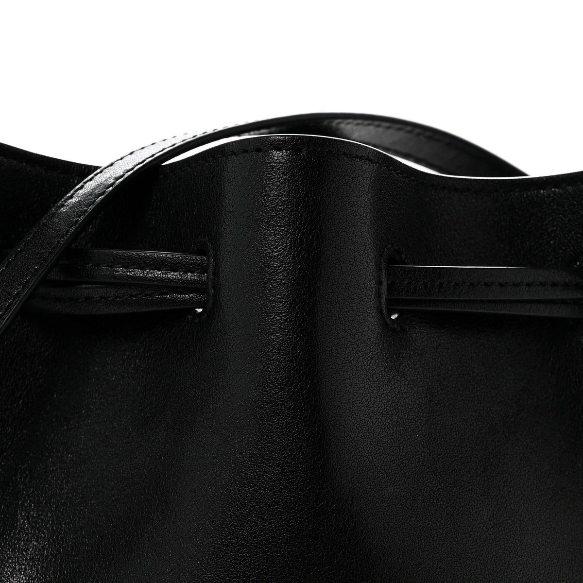 Small Calfskin Bucket Bag - Black