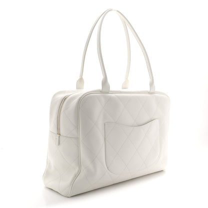 Maxi Calfskin Handbag - White