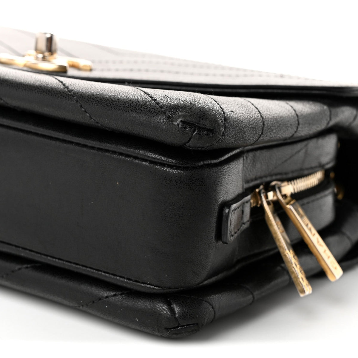 Medium Calfskin Flap Shoulder Bag - Black