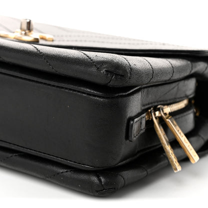 Medium Calfskin Flap Shoulder Bag - Black