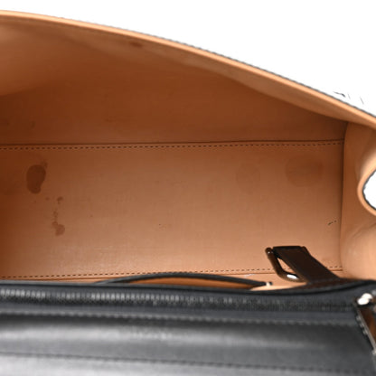 Calfskin Canvas Satchel Bag - Black