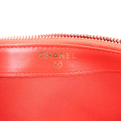 Small Quilted Lambskin Clutch Bag - Red