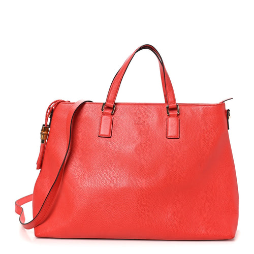 Large Calfskin Tote Bag - Red