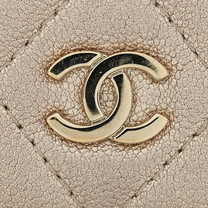Mini Quilted Lambskin Wallet Bag - Gold