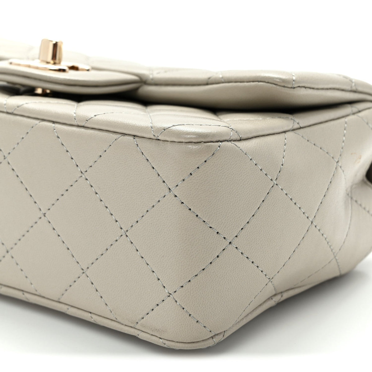 Mini Quilted Lambskin Flap Shoulder Bag - Tan
