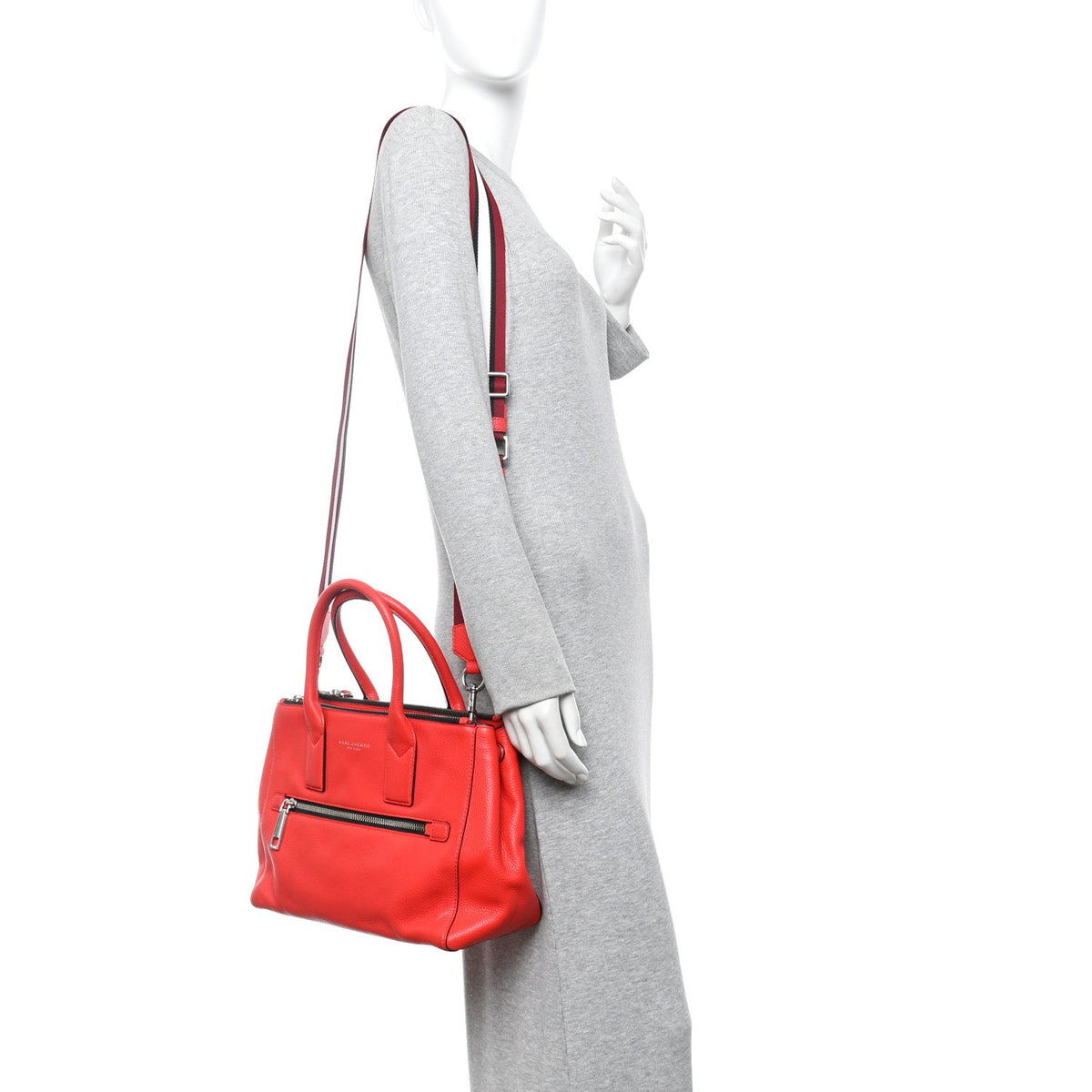 Calfskin Satchel Bag - Red
