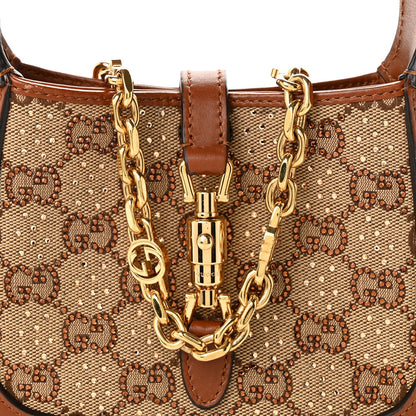 Mini Calfskin Canvas Hobo Bag
