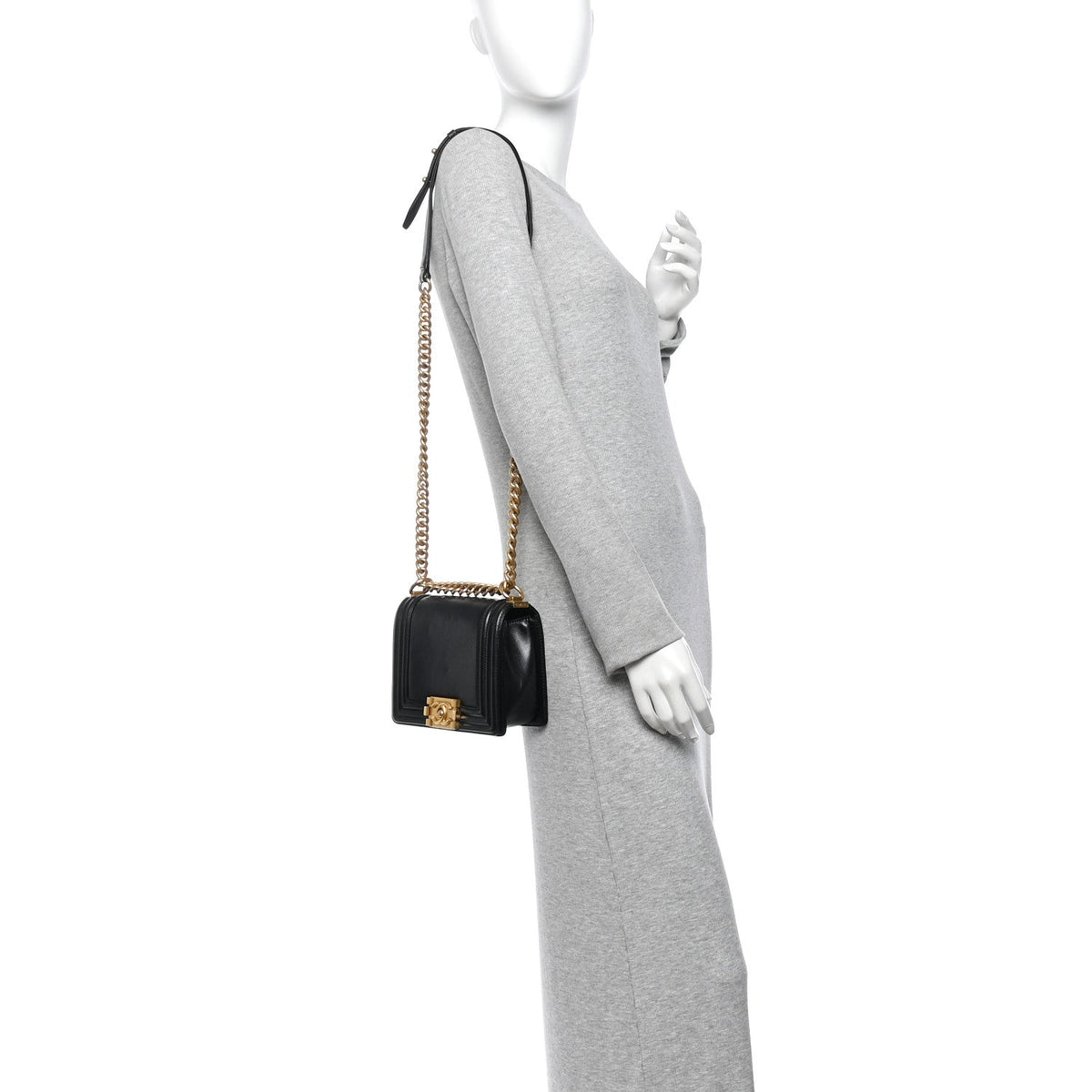 Mini Calfskin Flap Shoulder Bag - Black