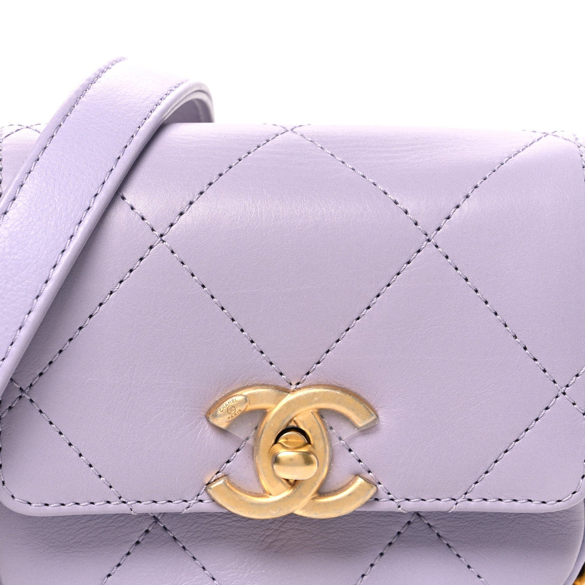 Mini Quilted Calfskin Handbag - Purple