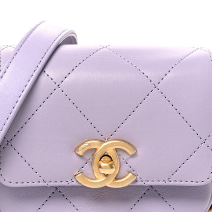 Mini Quilted Calfskin Handbag - Purple