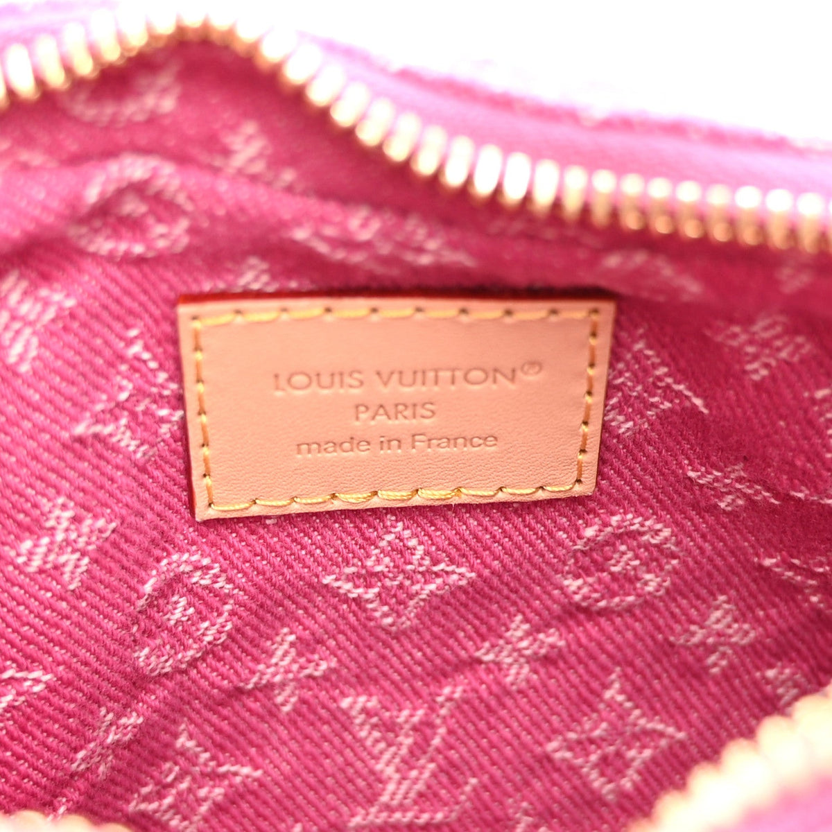 Monogram Denim Pochette Valley Fuchsia Handbag