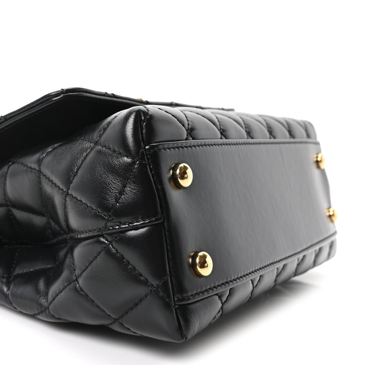 Mini Quilted Calfskin Flap Shoulder Bag - Gold
