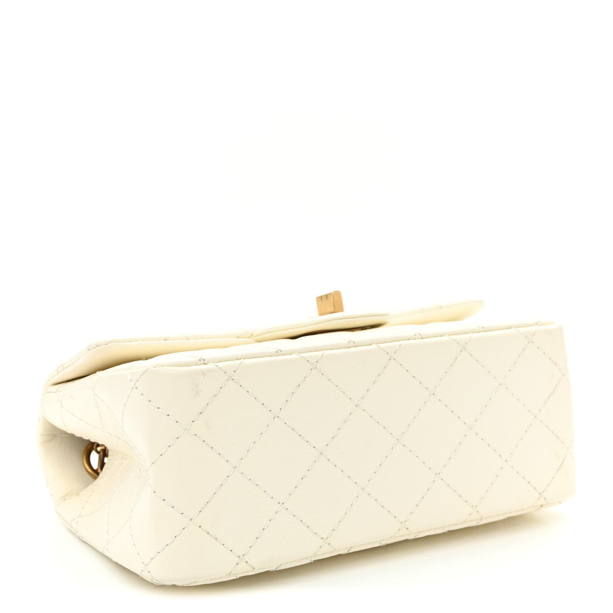 Mini Quilted Calfskin Flap Shoulder Bag - White