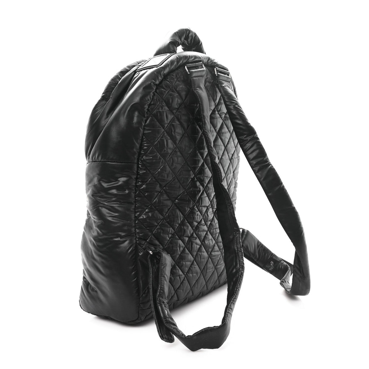 Quilted Nylon Backpack - Black